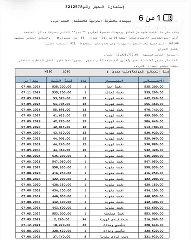 شقة فى مشروع نور - حدائق العاصمة الادارية 147 م2 بحري وشرقي للبيع تقسيط كود 55542
