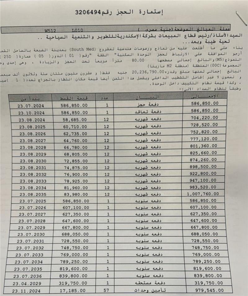 شالية فى ساوث ميد 80 م2 بحرى للبيع تقسيط كود 52023 - صورة 1