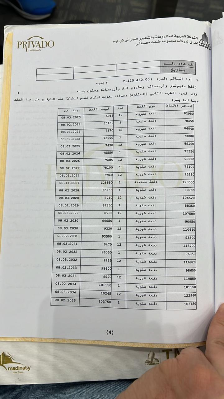 شقة فى مدينتى 63 م2 بحرى للبيع تقسيط كود 55255 - صورة 1