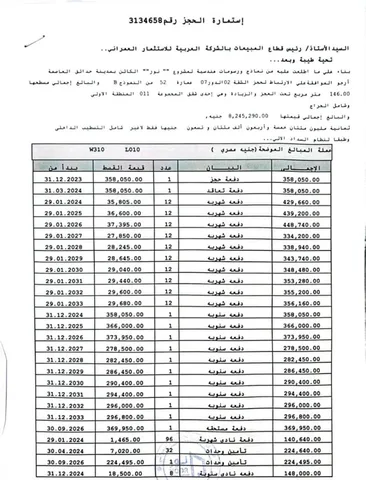شقة فى مشروع نور - حدائق العاصمة الادارية 147 م2 بحري وشرقي للبيع تقسيط كود 50488