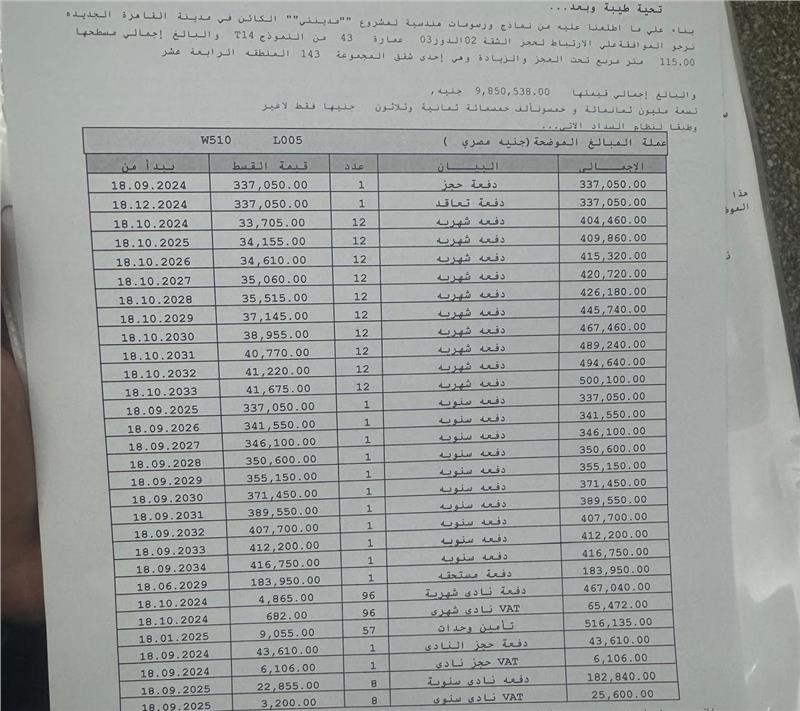 شقة فى مدينتى 115 م2 بحرى للبيع تقسيط كود 54185 - صورة 1