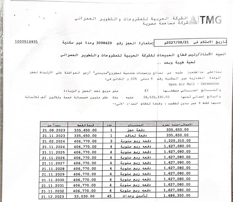 محل تجارى فى مدينتى 47 م2 للبيع تقسيط كود 53758 - صورة 1