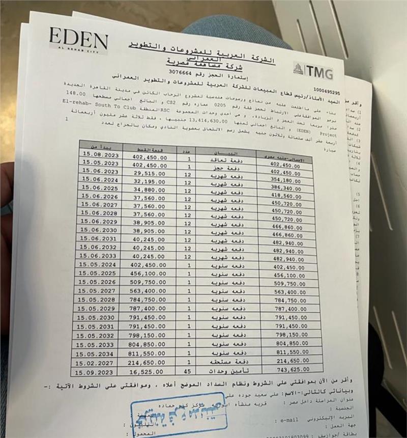 شقة فى مدينة الرحاب 148 م2 شرقى للبيع تقسيط كود 48738 - صورة 1