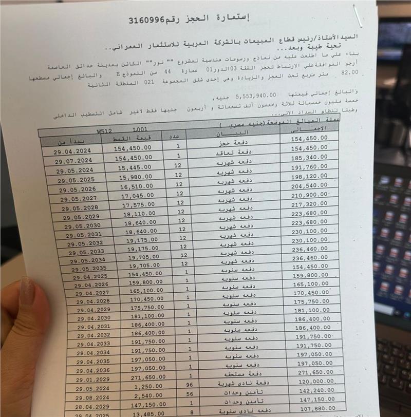 شقة فى مشروع نور - حدائق العاصمة الادارية 82 م2 شرقى للبيع تقسيط كود 52132 - صورة 1