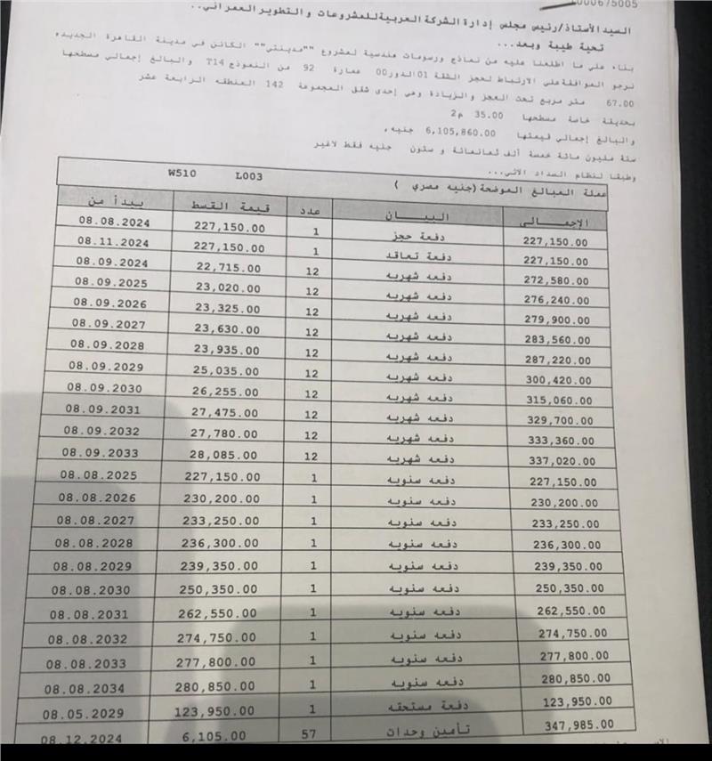شقة فى مدينتى 67 م2 غربى للبيع تقسيط كود 54858 - صورة 1