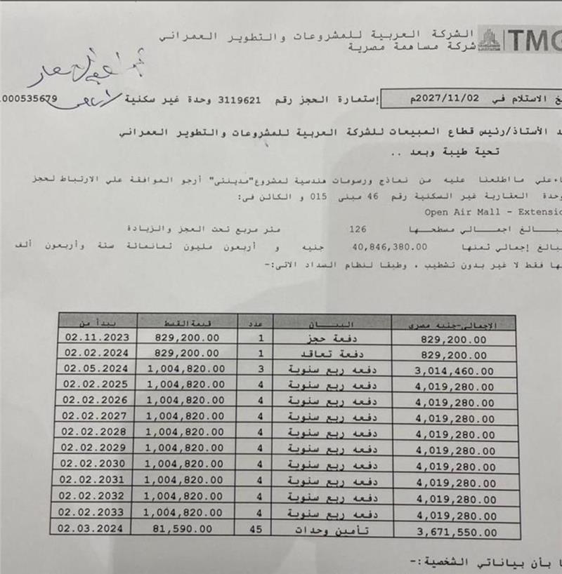محل تجارى فى مدينتى 126 م2 للبيع تقسيط كود 49893 - صورة 1