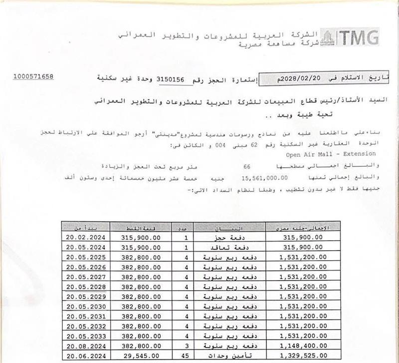 محل تجارى فى مدينتى 66 م2 للبيع تقسيط كود 54191 - صورة 1
