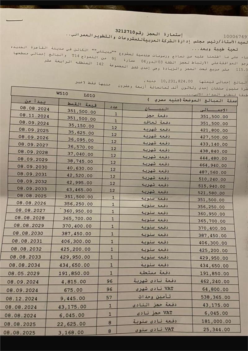 شقة فى مدينتى 115 م2 بحرى للبيع تقسيط كود 54794 - صورة 1