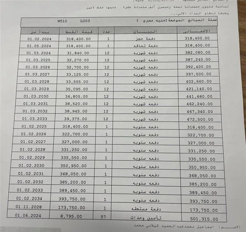 شقة فى مدينتى 141 م2 شرقى للبيع تقسيط كود 49979