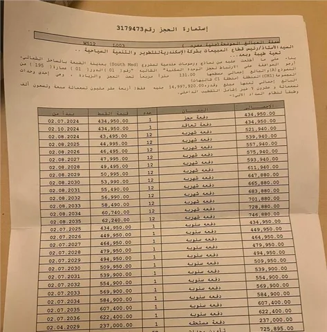 شالية فى ساوث ميد 131 م2 بحري وشرقي للبيع تقسيط كود 52059