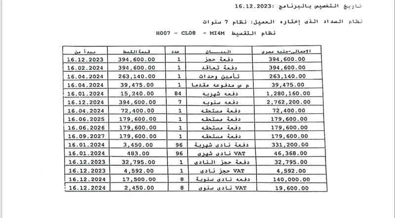 شقة فى مدينتى 108 م2 بحرى للبيع تقسيط كود 53213 - صورة 1