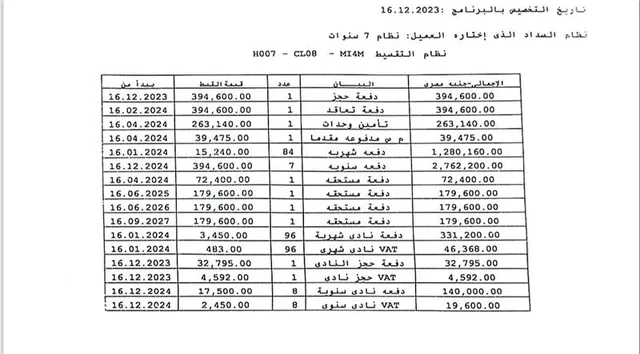 شقة فى مدينتى 108 م2 بحرى للبيع تقسيط كود 53213