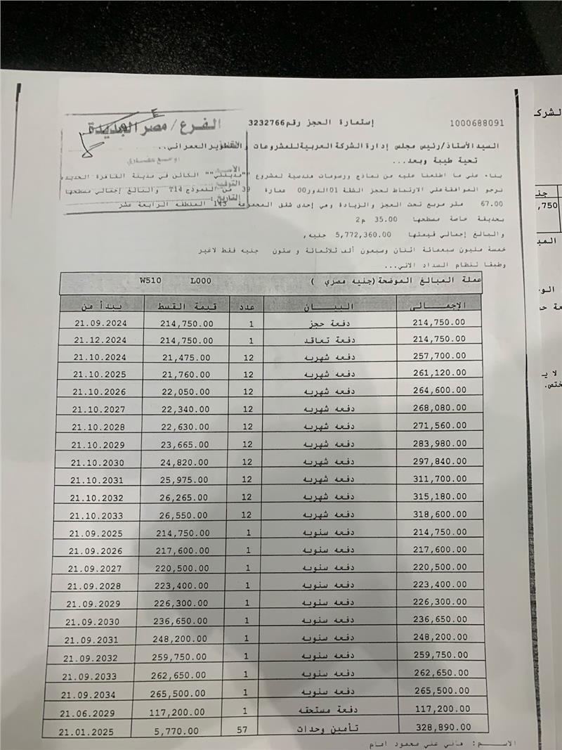 شقة فى مدينتى 67 م2 شرقي وقبلي للبيع تقسيط كود 55271 - صورة 1