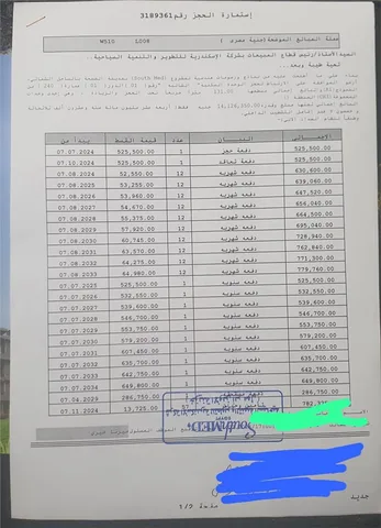 شالية فى ساوث ميد 131 م2 بحرى للبيع تقسيط كود 53074