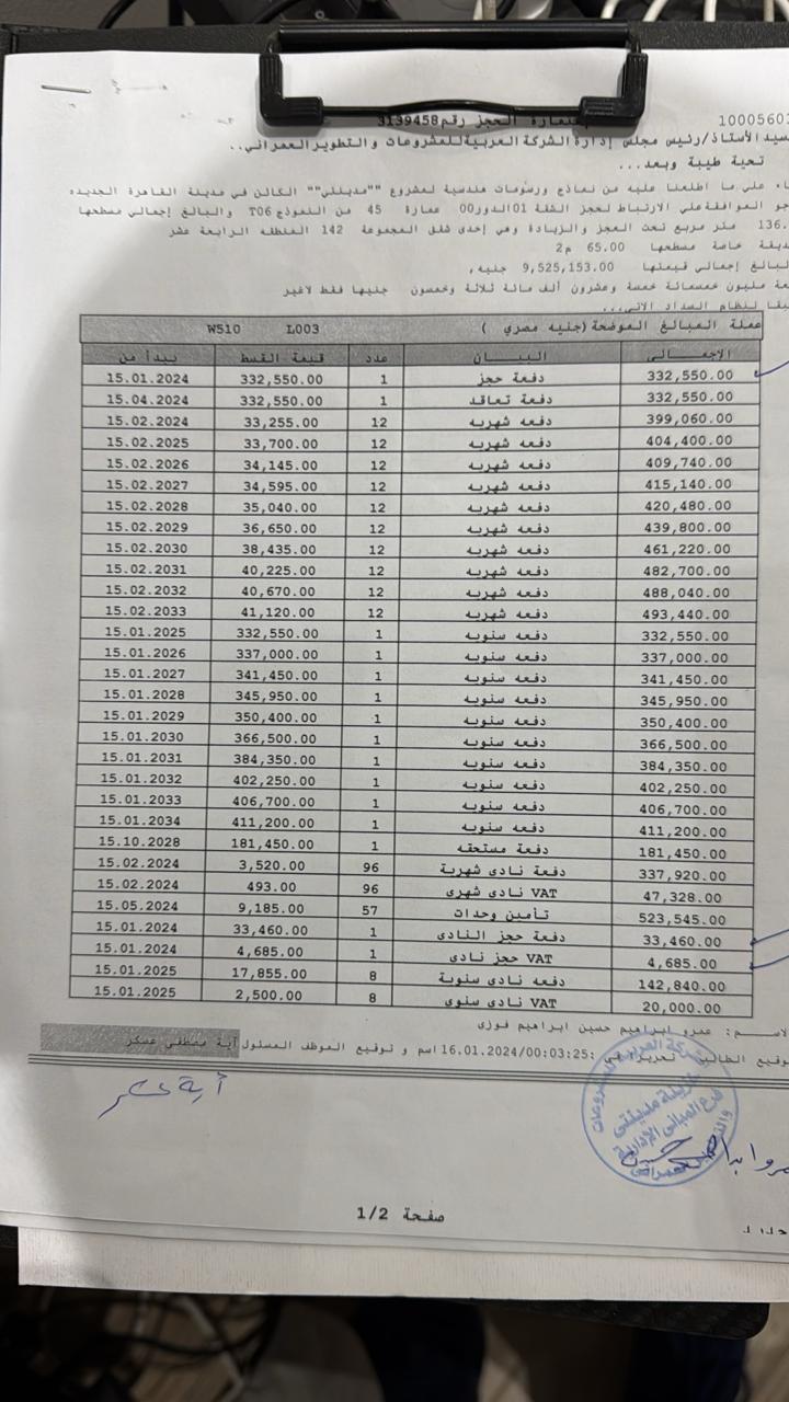 شقة فى مدينتى 136 م2 شرقي وقبلي للبيع تقسيط كود 53499 - صورة 1