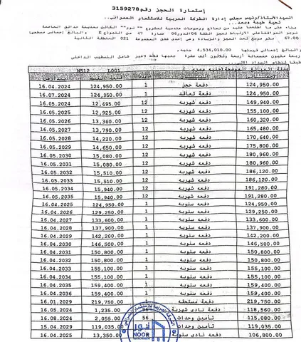 شقة فى مشروع نور - حدائق العاصمة الادارية 67 م2 بحرى للبيع تقسيط كود 50690