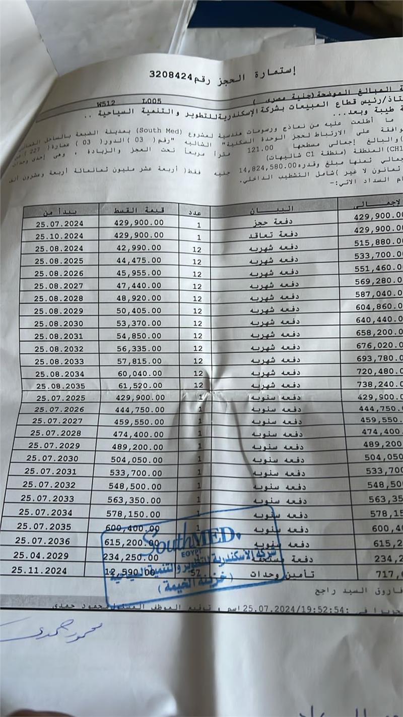 شالية فى ساوث ميد 122 م2 للبيع تقسيط كود 53126 - صورة 1